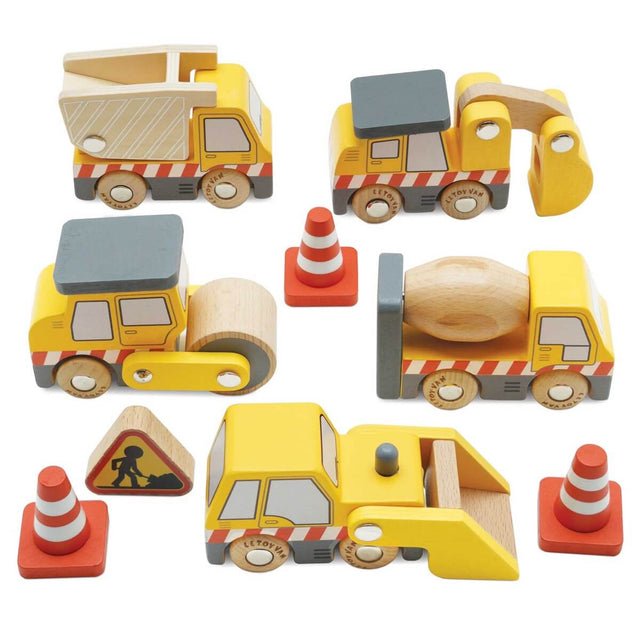 5 véhicules de chantier en bois - Véhicules de jeu by Le Toy Van