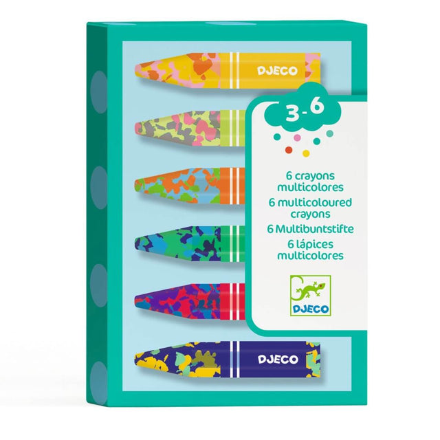 6 crayons de cire multicolores-Djeco-Comme des Pirates