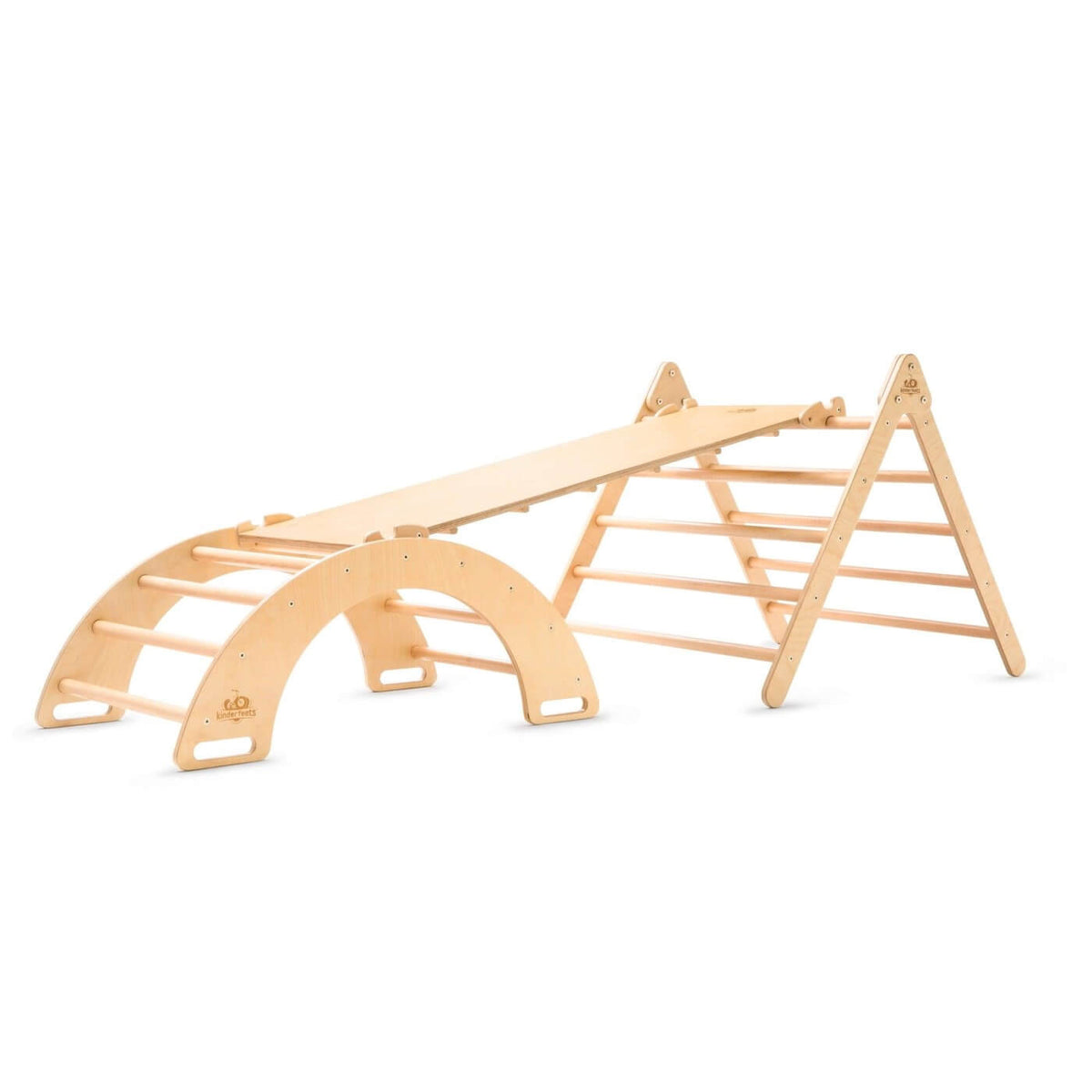 Deryan Triangle D'escalade Pliant Avec Arche Et Toboggan - Structure Motricité Montessori En Bois - Jeu Intérieur évolutif Pour Enfants