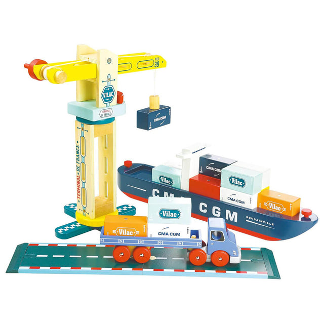 Bateau porte-conteneurs Vilacity (Jacques Saade) - Véhicules de jeu by Vilac