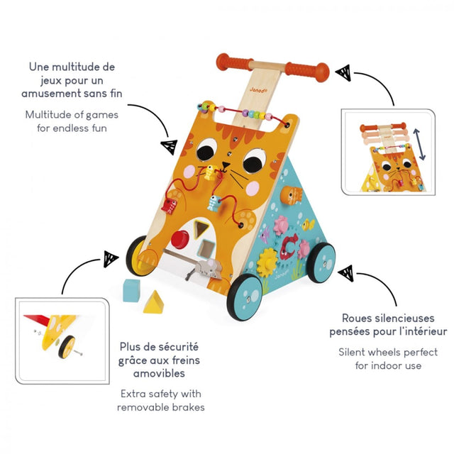 Chariot de marche multi-activités Chat - Trotteurs by Janod