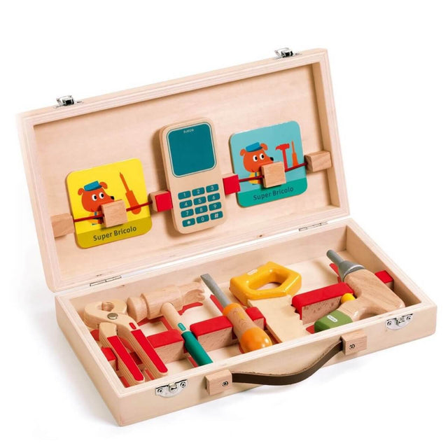 Coffret d'outils en bois Super Bricolo - Jouets d'imitation by Djeco
