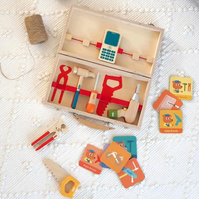 Coffret d'outils en bois Super Bricolo - Jouets d'imitation by Djeco