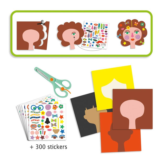Collages avec des stickers - Coiffeur - Art & bricolage by Djeco
