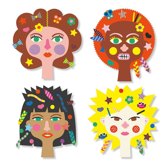 Collages avec des stickers - Coiffeur - Art & bricolage by Djeco