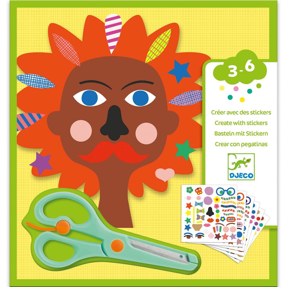Collages avec des stickers - Coiffeur - Art & bricolage by Djeco