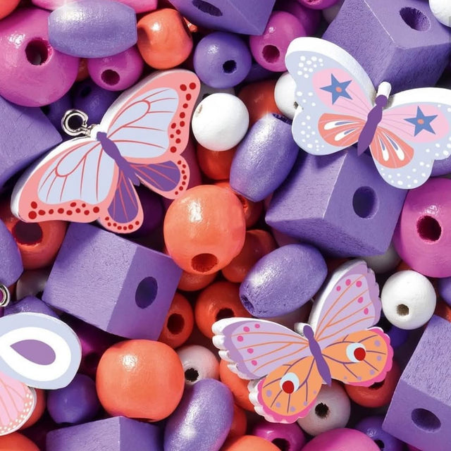 Création de bijoux: Perles en bois Papillons (450 pcs) - Jeux de motricité fine by Djeco