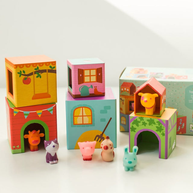 Cubes d'empilage Topaniferme - Jouets à trier & empiler by Djeco