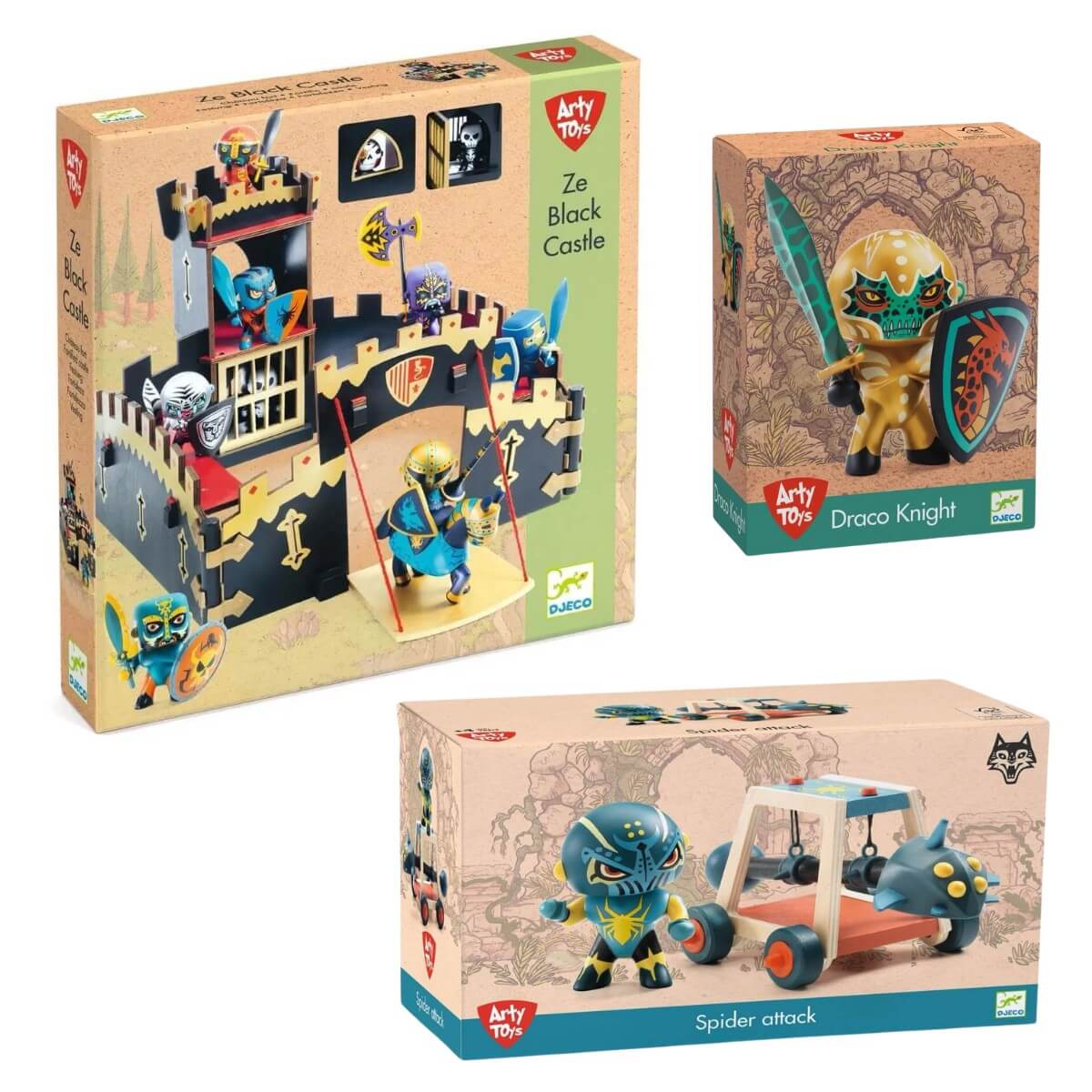 Ensemble Arty Toys: Château-fort + chevaliers et bélier - Ensembles de jeu by Djeco