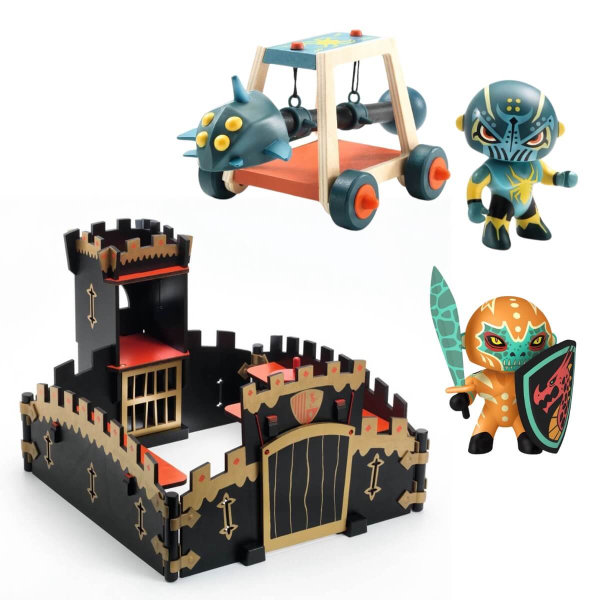Ensemble Arty Toys: Château-fort + chevaliers et bélier - Ensembles de jeu by Djeco