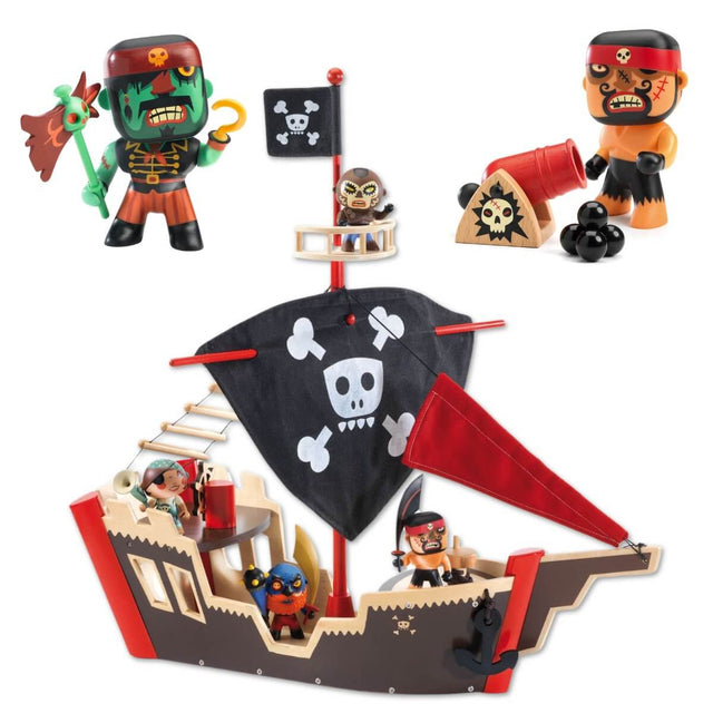 Ensemble Arty Toys: Ze Pirat Boat + figurines & canon - Ensembles de jeu by Djeco