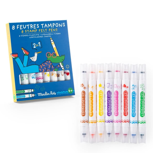 Feutres tampons 2-en-1 Les Loufoques - Art & bricolage by Moulin Roty