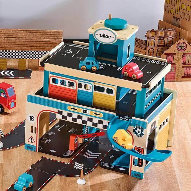 Garage en bois rétro Vilacity - Ensembles de jeu by Vilac
