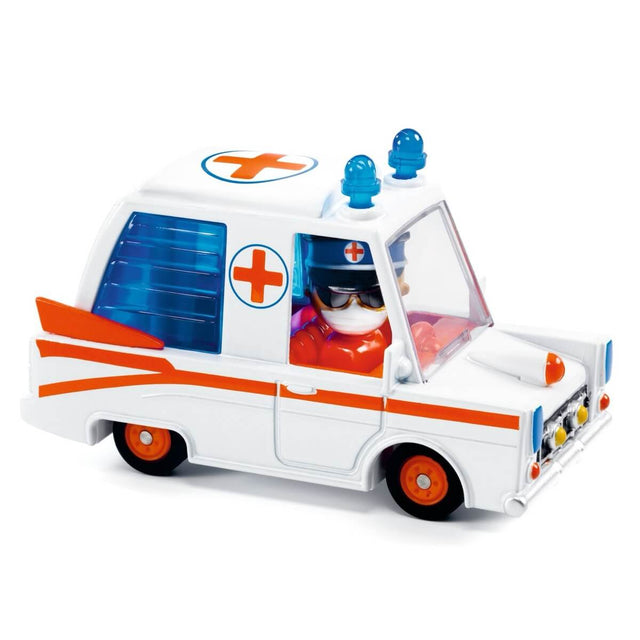 Véhicules d'urgence Crazy Motors - Pompier + Ambulance - Véhicules de jeu by Djeco