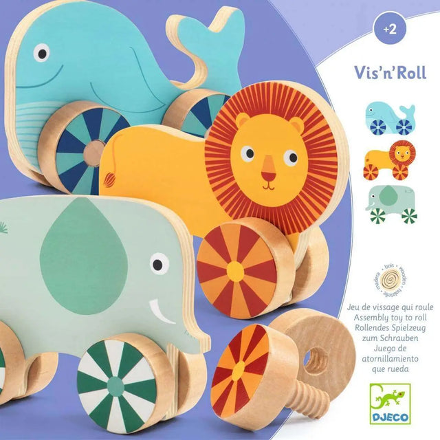 Jeu de vissage sur roues Vis'n'Roll - Jeux d'assemblage by Djeco