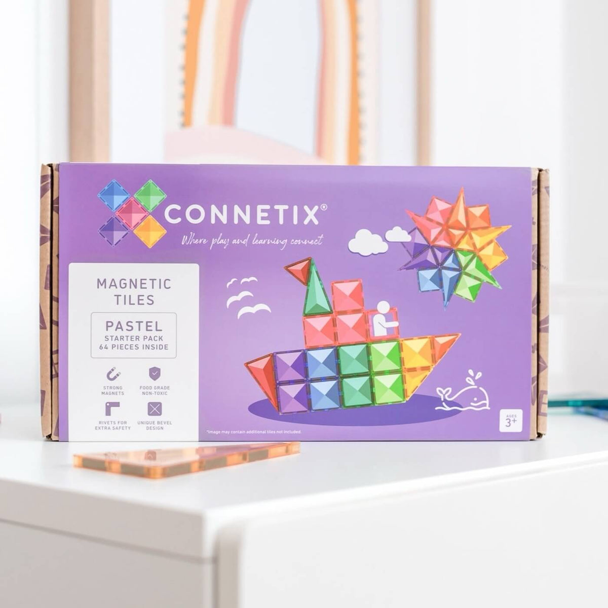 Tuiles magnétiques Connetix | Pastel starter pack | 64 pc Tuiles magnétiques Connetix | Pastel starter pack | 64 pc