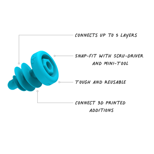 Kit d'extension Makedo - Vis SCRU Combo 160 - Jeux de construction by Makedo