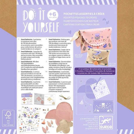 Kit DIY - Pochettes à créer Sweet fashionista - Art & bricolage by Djeco