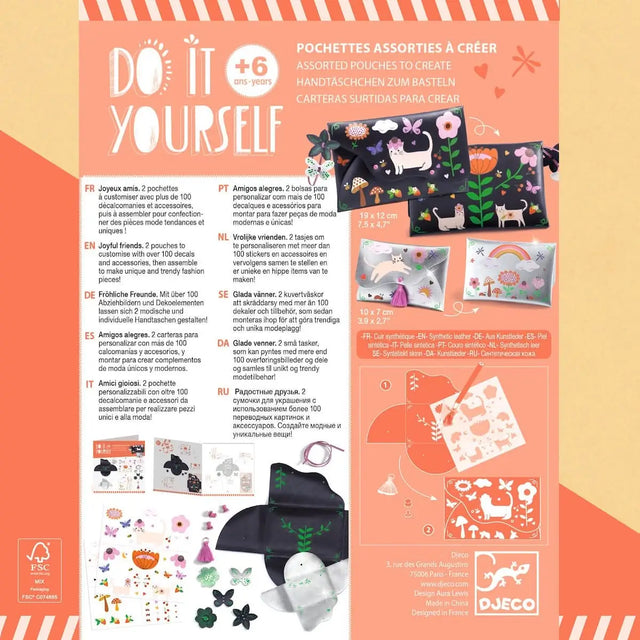 Kit DIY - Pochettes Joyeux amis à créer - Art & bricolage by Djeco