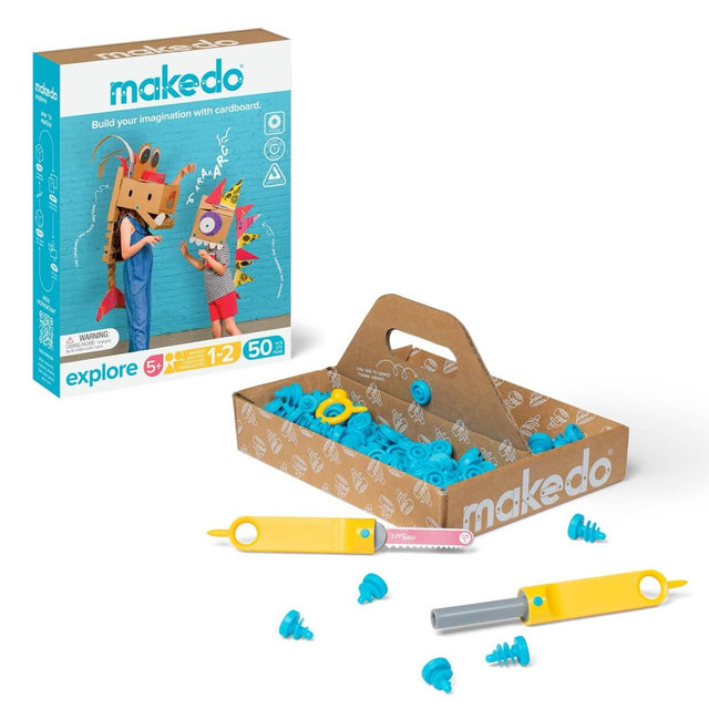 Kit d'outils de construction en carton - Explore (50 pcs) - Art & bricolage by Makedo