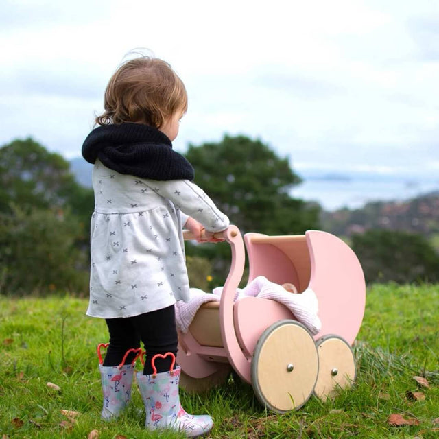 Landau de poupée et trotteur 2-en-1 - Rose - Trotteurs by Kinderfeets
