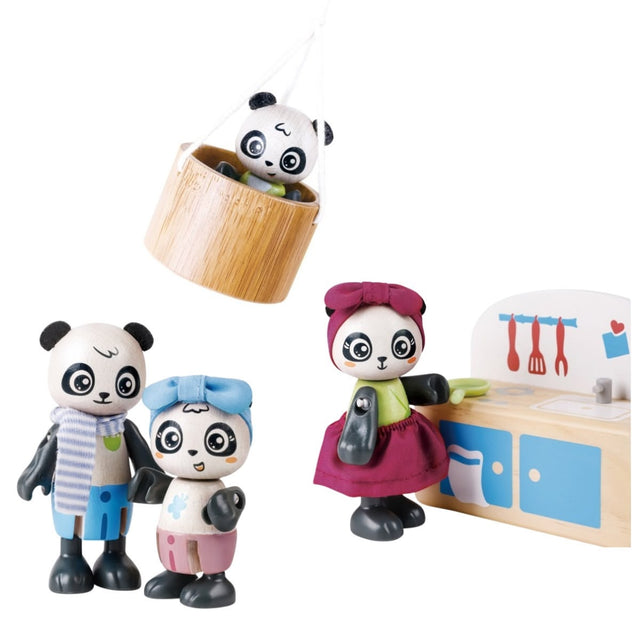 Maison meublée en bambou de la famille Pandas - Maisons de poupée by Hape