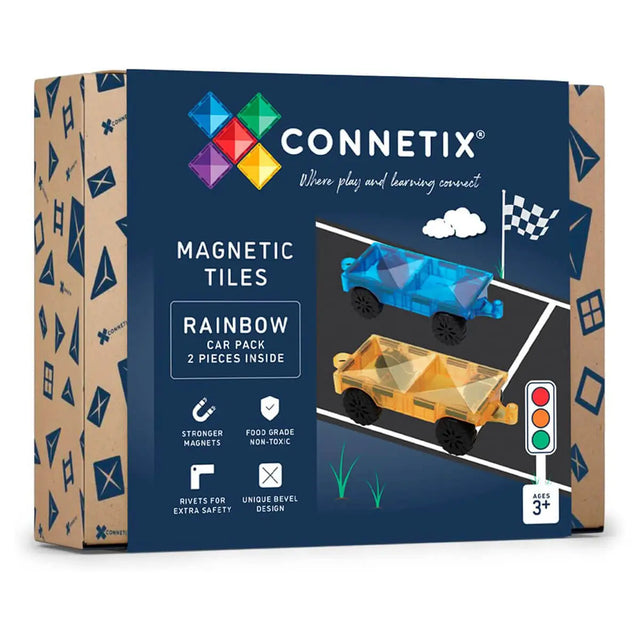 Pack de 2 voitures Arc-en-ciel - Jeux de construction by Connetix