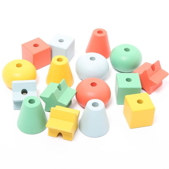 Perles en bois à lacer Toupitis - Jeux de motricité fine by Moulin Roty