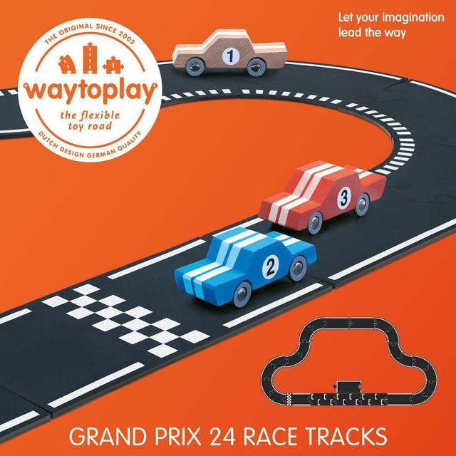 Piste de course flexible Grand Prix (24 pcs) - Véhicules de jeu by Waytoplay