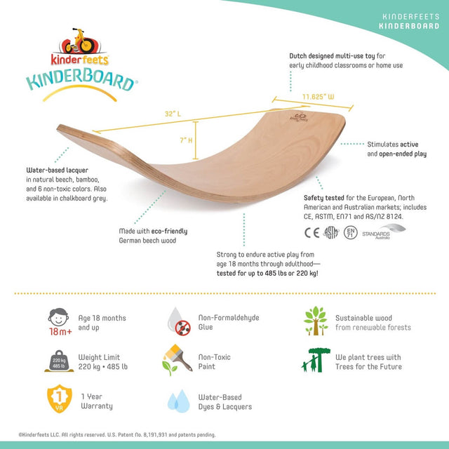 Planche d'équilibre Kinderboard - Naturel - Jeu actif by Kinderfeets