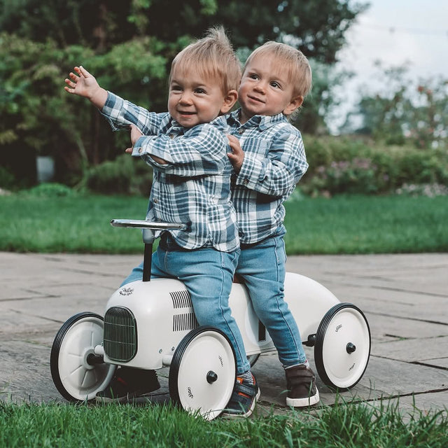 Porteur voiture de course vintage - Blanc - Porteurs by Vilac