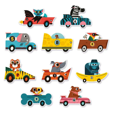 Puzzle duo - Bolides (10 x 2 pcs) - Casse-têtes by Djeco