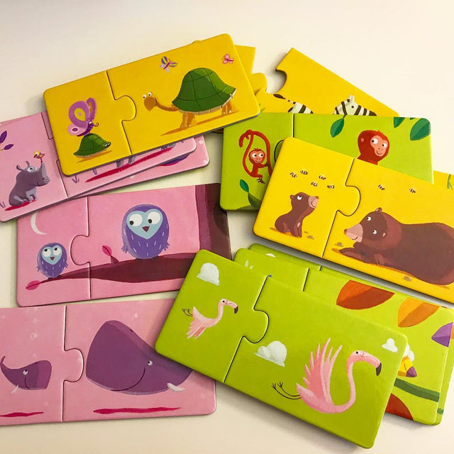 Puzzle duo - Mamans et bébés animaux - Casse-têtes by Djeco