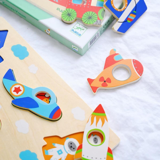 Puzzle en bois Coucou Vroum - Casse-têtes by Djeco