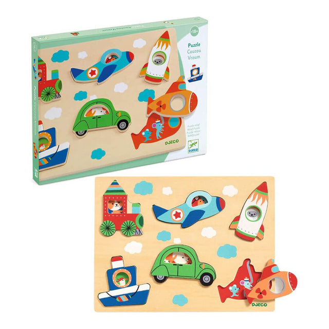 Puzzle en bois Coucou Vroum - Casse-têtes by Djeco