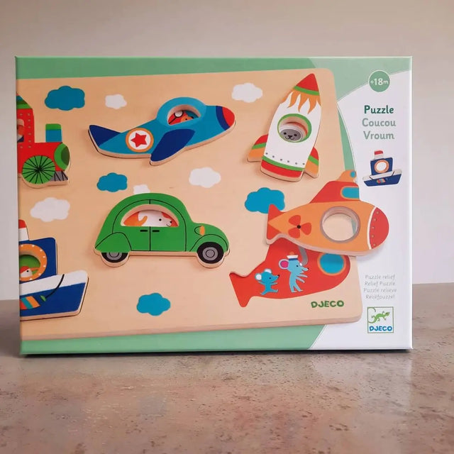 Puzzle en bois Coucou Vroum - Casse-têtes by Djeco
