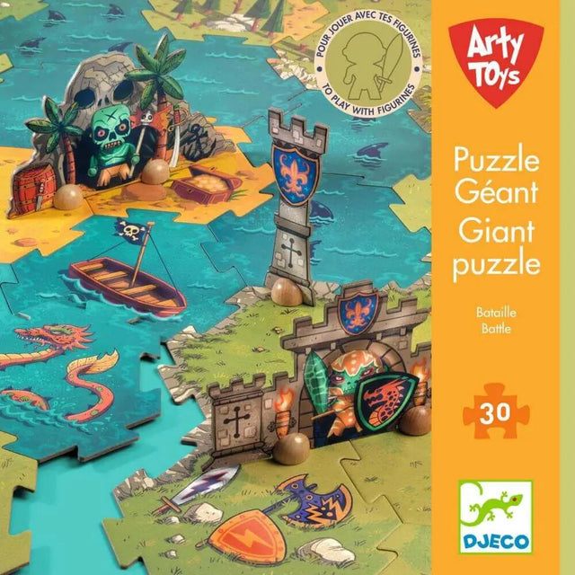 Puzzle géant champ de bataille Arty Toys (30 pcs) - Casse-têtes by Djeco
