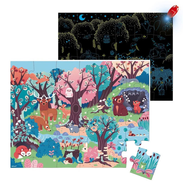 Puzzle lampe magique - Forêt (24 pcs) - Casse-têtes by Janod
