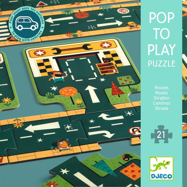 Puzzle Pop to Play - Routes (21 pcs) - Casse-têtes by Djeco