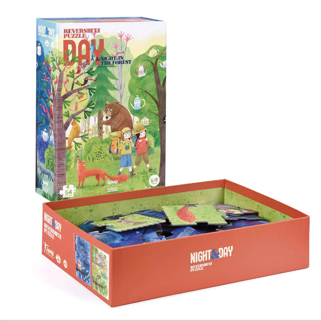 Puzzle réversible - Nuit & jour dans la forêt (54 pcs) - Casse-têtes by Londji