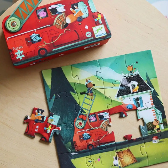 Puzzle silhouette - Camion de pompier (16 pcs) - Casse-têtes by Djeco