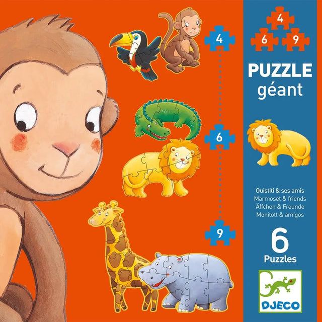 Puzzles géants - Ouistiti et ses amis (4 à 9 pcs) - Casse-têtes by Djeco