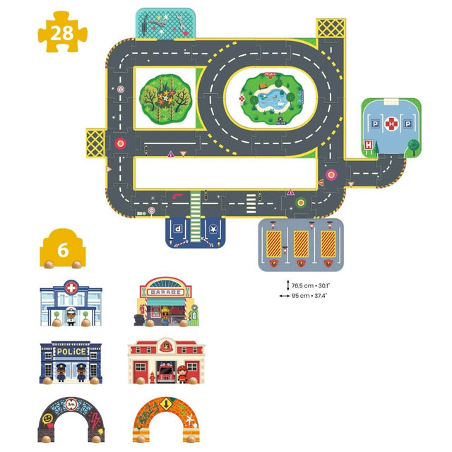 Puzzle'Up géant - Ville Crazy Motors (33 pcs) - Casse-têtes by Djeco