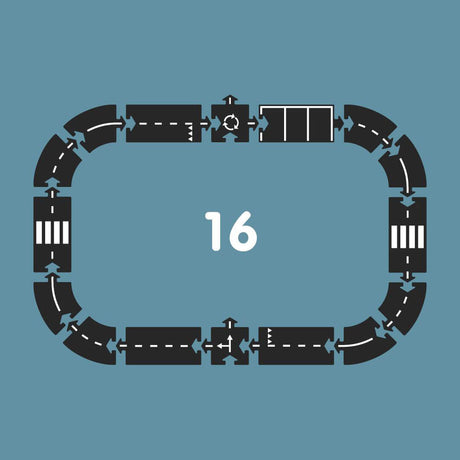 Routes flexibles Expressway (16 pcs) - Véhicules de jeu by Waytoplay