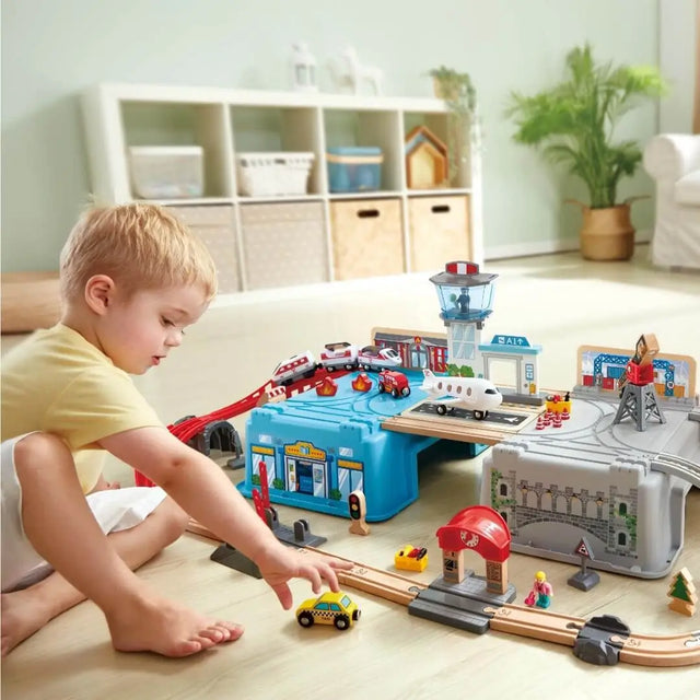 Seau de train de grande métropole Super Cityscape - Ensembles de jeu by Hape