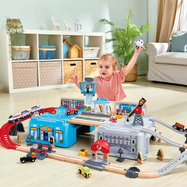 Seau de train de grande métropole Super Cityscape - Ensembles de jeu by Hape