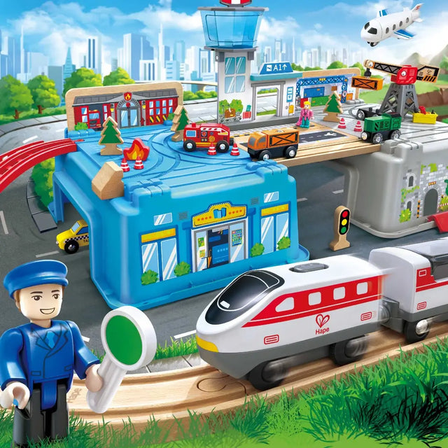 Seau de train de grande métropole Super Cityscape - Ensembles de jeu by Hape