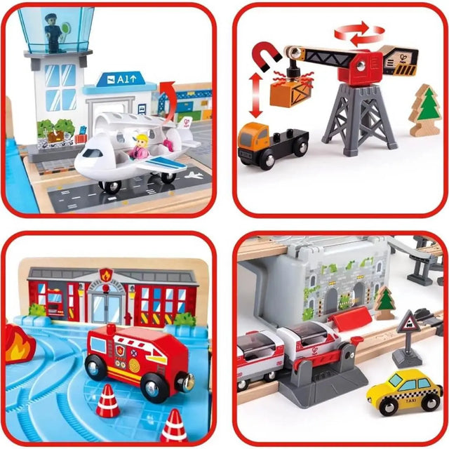 Seau de train de grande métropole Super Cityscape - Ensembles de jeu by Hape