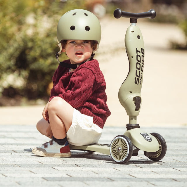 Trottinette 2-en-1 Highwaykick 1 - Olive - Jeux d'extérieur by Scoot & Ride