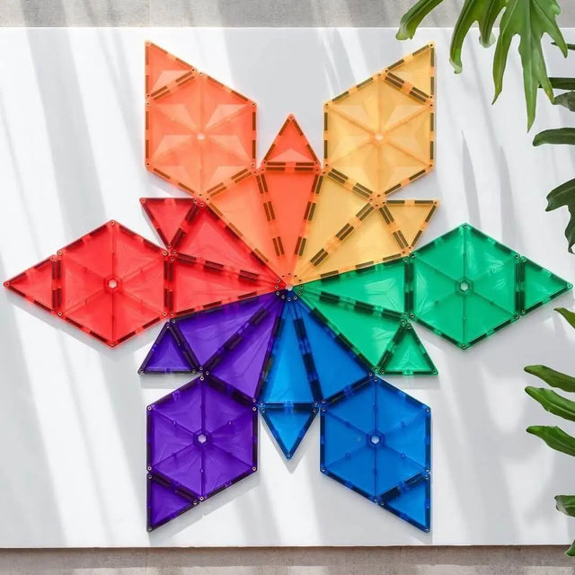 Tuiles magnétiques Géométrie Arc-en-ciel (30 pcs) - Jeux de construction by Connetix